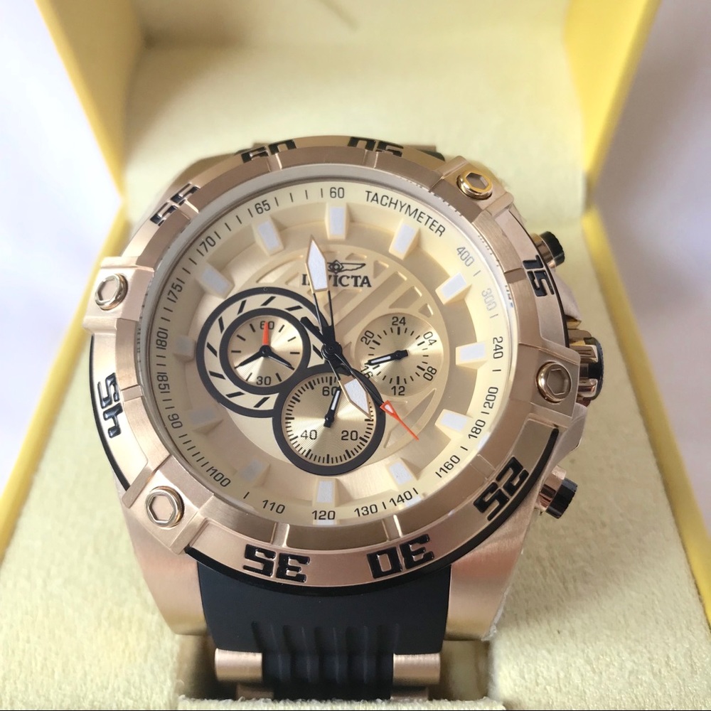 Invicta Speedway Gold Dial Chronograph Watch 25507 - Picture 2 of 8